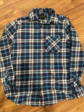 Ativa Navy, Blue & White Plaid Button-Down Shirt